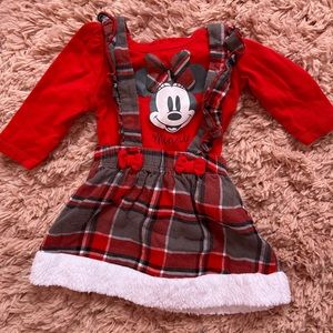 Minnie Mouse Red matching set for babies 0-3 months, Christmas matching set